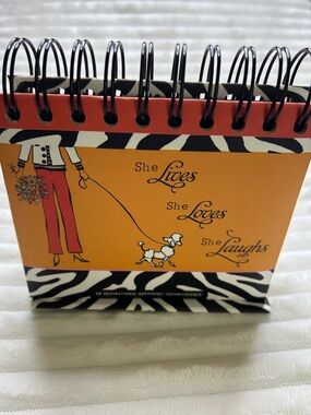 2008 Vintage She Lives She Loves She Laughs Spiral Desk Calendar - Inspirational